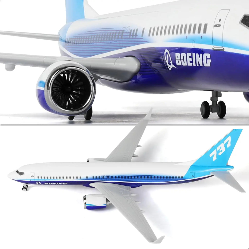 30cm B737 Prototype diecast resin Airplane Model Toy Kit with Stand Wheel for Birthday Holiday Aviation Gift or Collectible