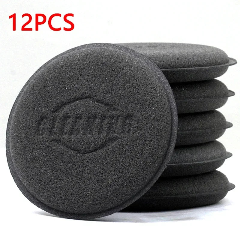 12Pcs Car Waxing Polishing Pad Home Car Wash Care 10cm Car Cleaning Kit Car Foam Sponge Wax Applicator Cleaning Detailing Pads