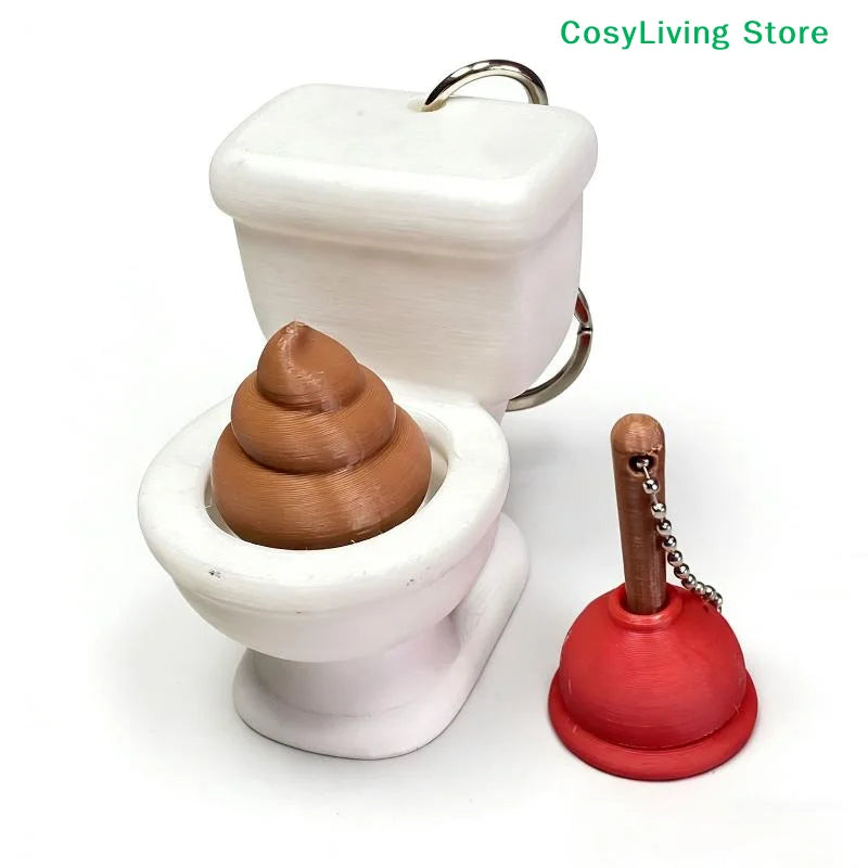 [CL]1/2Pcs Calming Keychain Keys Finger Button Party Gift Toilet Poop Hanging Fingertip Clicker Anti-stress Decompression Toys