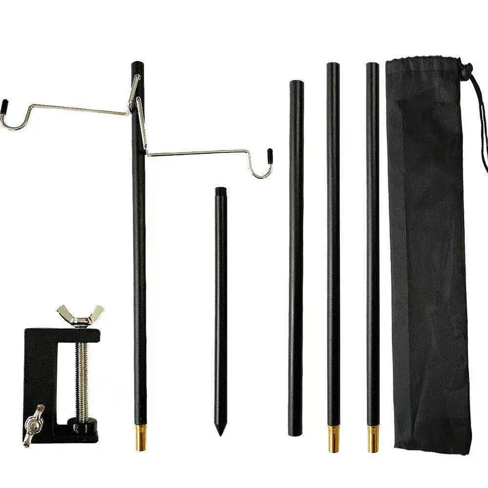 WESTTUNE 4-Section Camping Lantern Stand Aluminum Alloy Detachable Lamp Pole Portable Outdoor Light Holder Folding Lamp Hanger