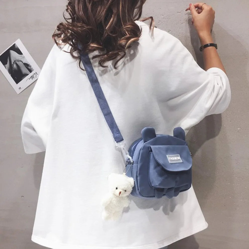 Female Cute Pouch Crossbody Bags Wallet Shoulder Bag Messenger Kitty Bag Canvas Bags Student Bags