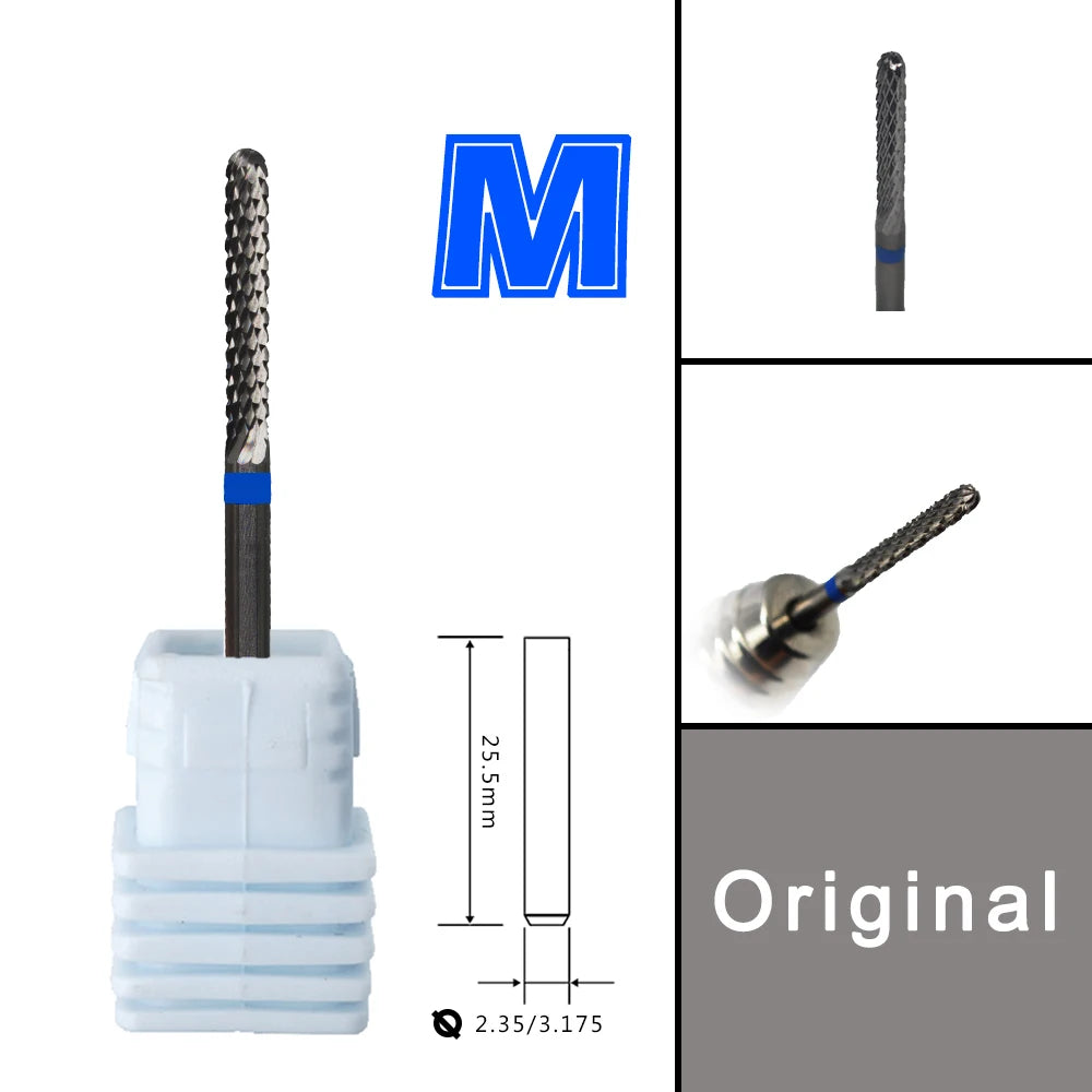 RolinStar Dental&Nail 9 type with Spiral Cut powder Carbide Burr nail drill bit cuticle clean