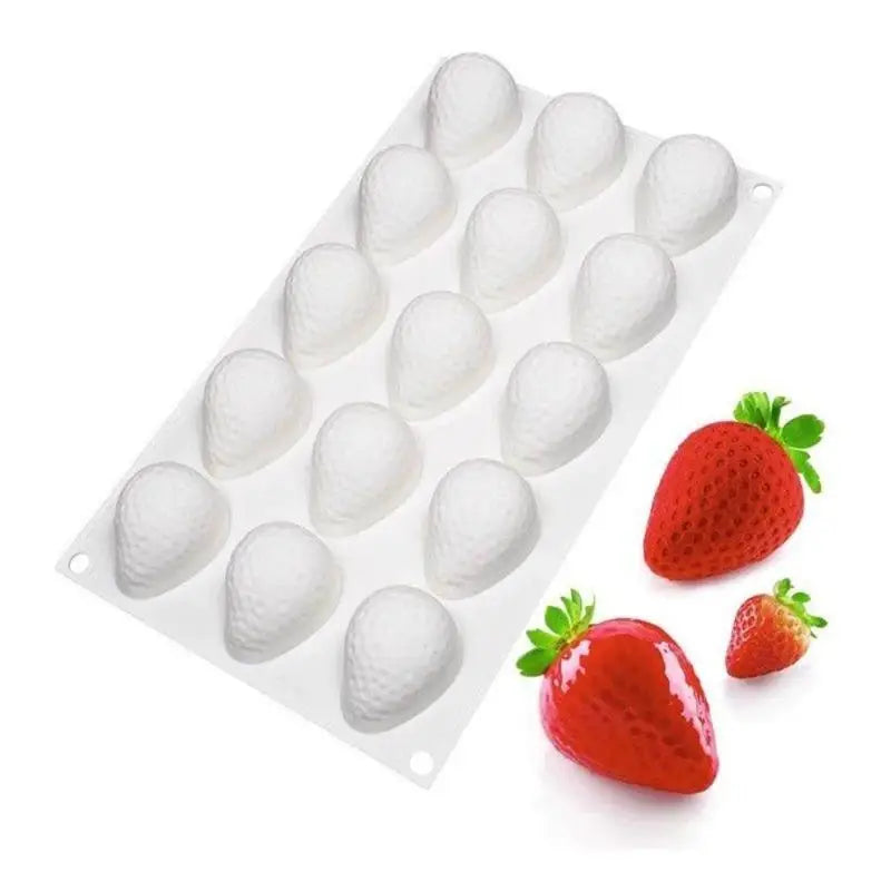 Strawberry Shaped Silicone Baking Mold Reusable Mousse Chocolate Dessert Cake Mold for DIY Pastry Making