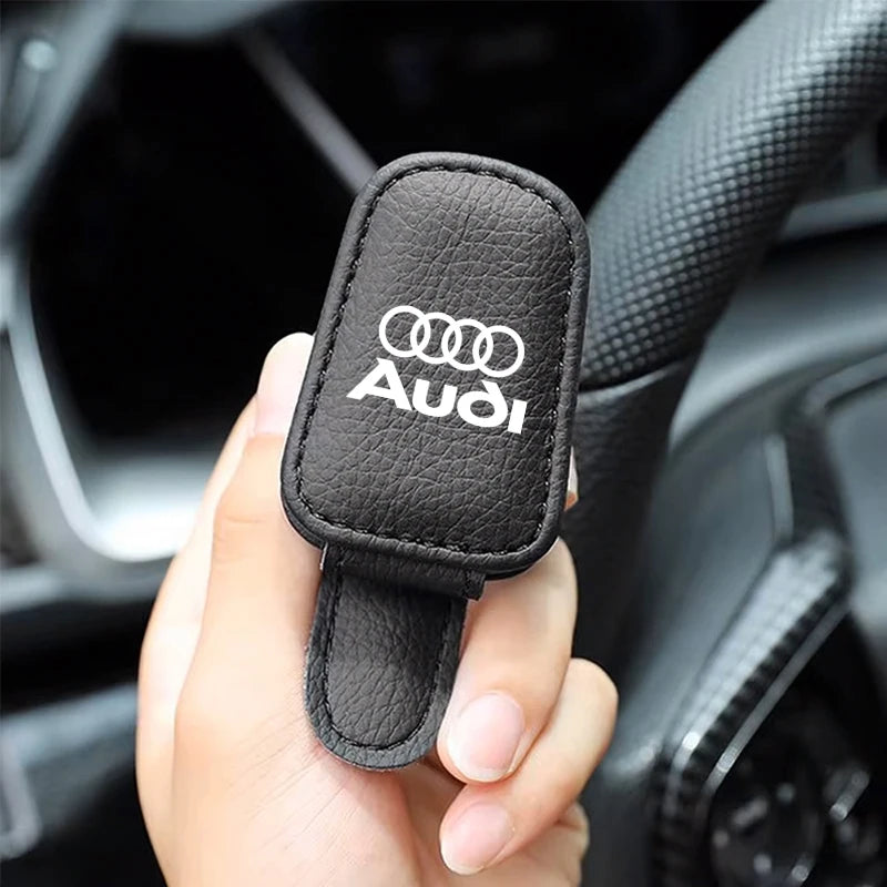 Car Leathers Glasses Clip Sun Visor Sunglasses Card Box For Audi Sline Q1 Q2 Q3 Q4 Q5 Q6 Q7  A4 A3 A6 TT S4 S5 S6 A1 A2 A5 A7 A8