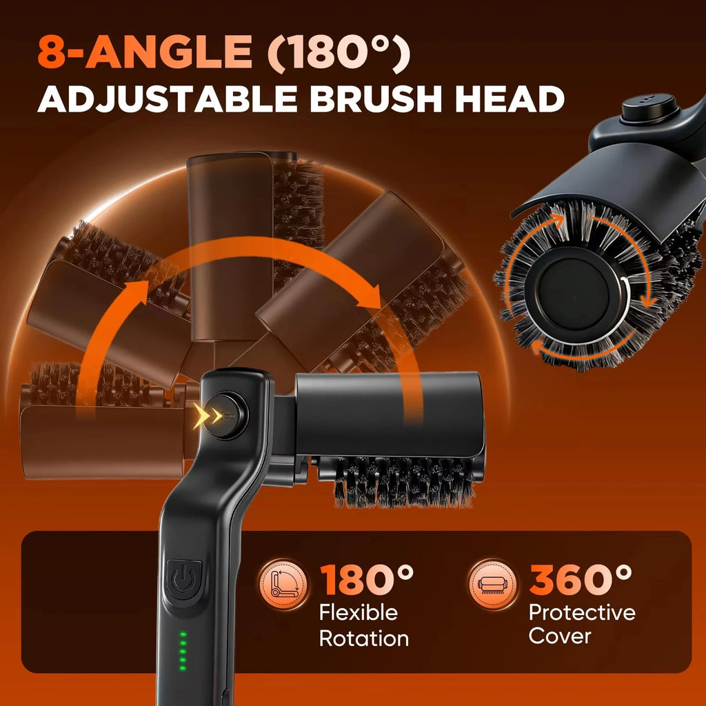 BBQ Grill Brush 3-Speed Settings Electric Grill Brush,180° Adjustable Head,90 Mins Grill Cleaner for Outdoor Griddles Smokers