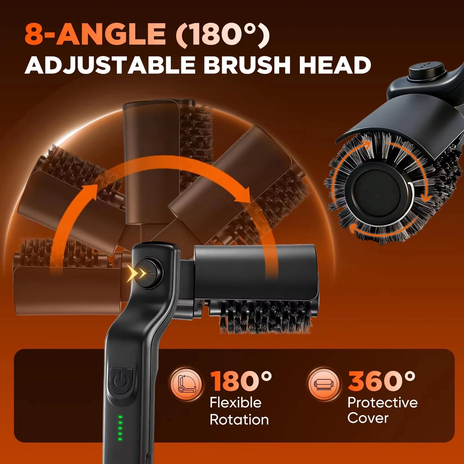 BBQ Grill Brush 3-Speed Settings Electric Grill Brush,180° Adjustable Head,90 Mins Grill Cleaner for Outdoor Griddles Smokers