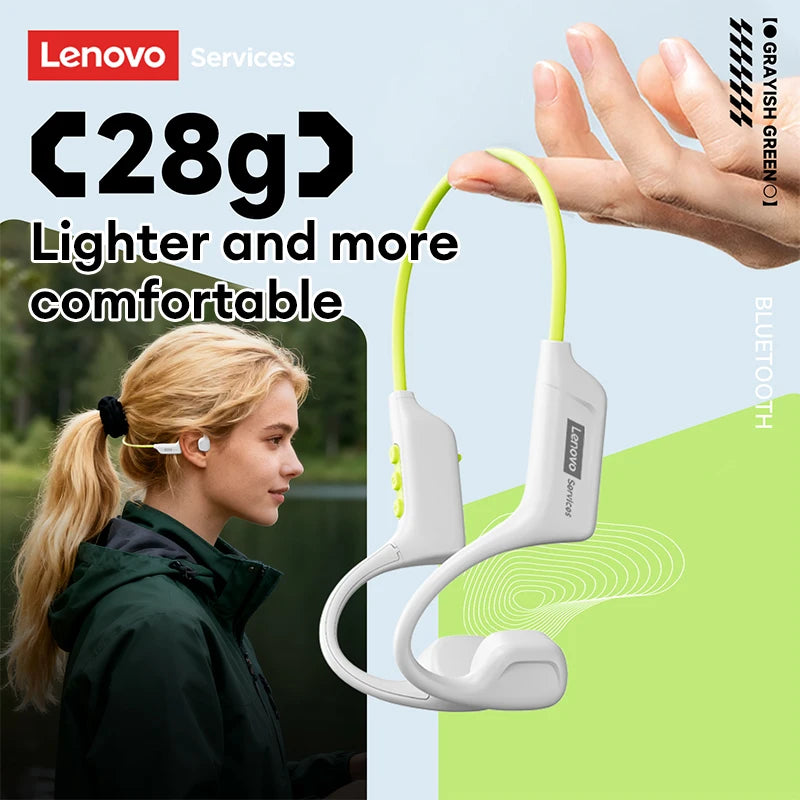 Lenovo S102 Bone Conduction Bluetooth V6.0 Earphones Wireless Sports Headphones Waterproof Sweatproof Running Cycling Neckband