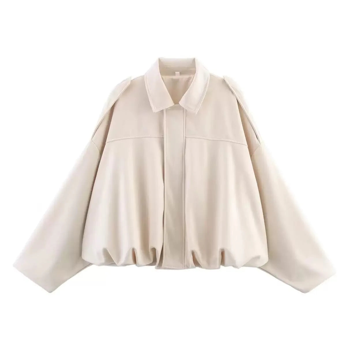 2025 autumn winter women bomber jacket bat sleeve zipper loose suede texture casual top European American style