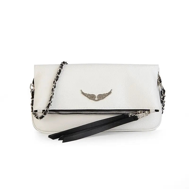 French-style exquisite one-shoulder women's bag, Spanish diamond chain fashion messenger bag, women's wing envelope bag