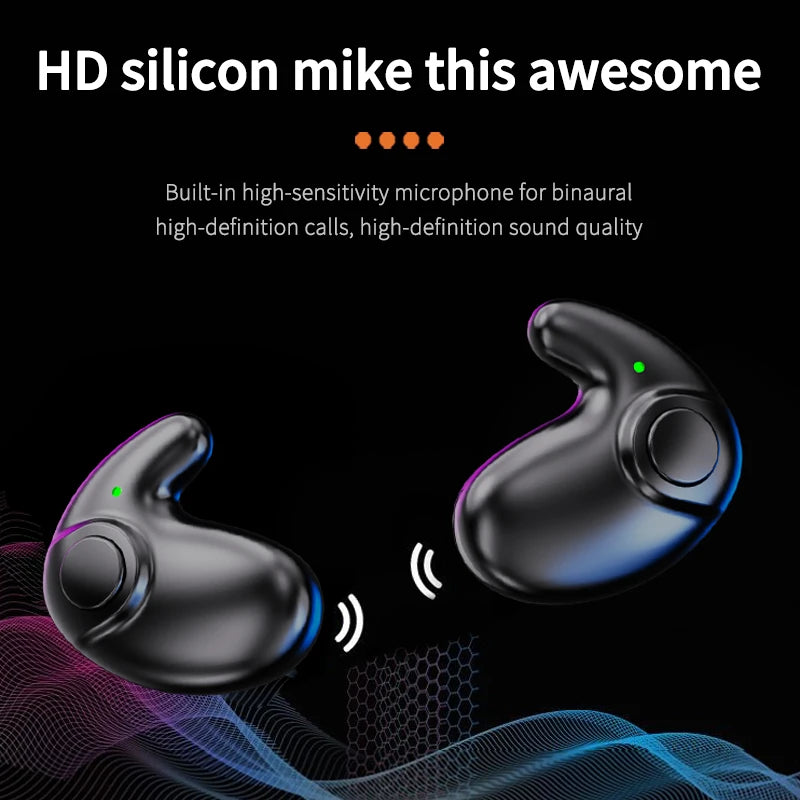 Bluetooth 5.3 Sleeping Earbuds Wireless Mini Headphones For Work TWS Earphone Stereo Hidden Headsets with Mic HD Call Waterproof