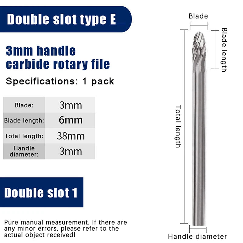 Tungsten Carbide Rotary File Hard Alloy Rotary Bur Drill Bit 3mm Shank Engraving Cutter Grinding Head For Metal And Plastic