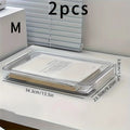 2-Pack A4 Document Storage Box Set Thickened Transparent PET Plastic Organizer for Certificates Diplomas