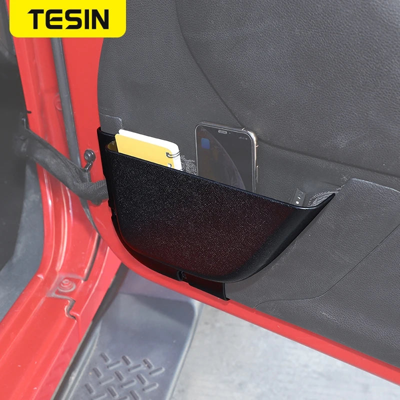 Car Front Rear Door Mesh Pockets Storage Box Organizer Tray for Jeep Wrangler JK 2011-2017 Stowing Tidying Interior Accessories