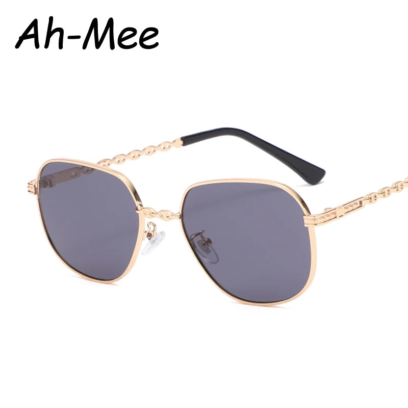 Hiking New Women Square Anti Light Glasses Vintage Alloy Frames Gradient Sun Glasses Retro Punk Metal Shades Oculos De Sol