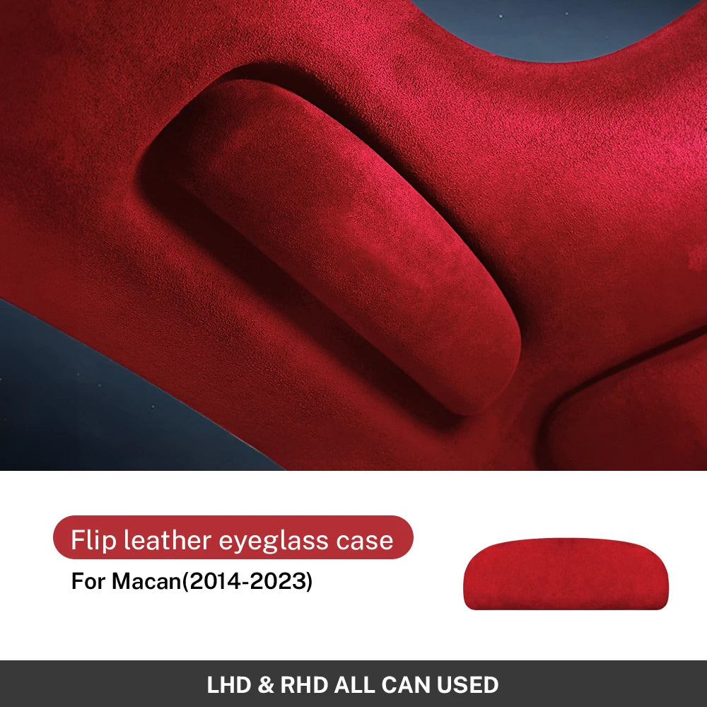Italy Super Suede Glasses Case For Porsche Macan 2014-2023 Cayenne Panamera 2018-2023 Storage Box Sunglasses Holder Accessories