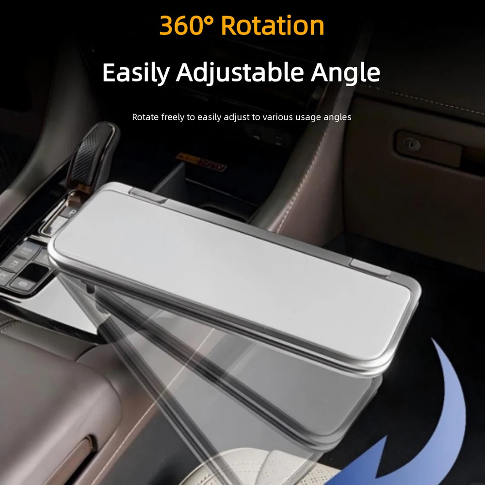 2026 New Car Floating Small Table for Tesla Model 3 Y X S All Range 360° Rotating Foldable Desk Notebook Cup Holder