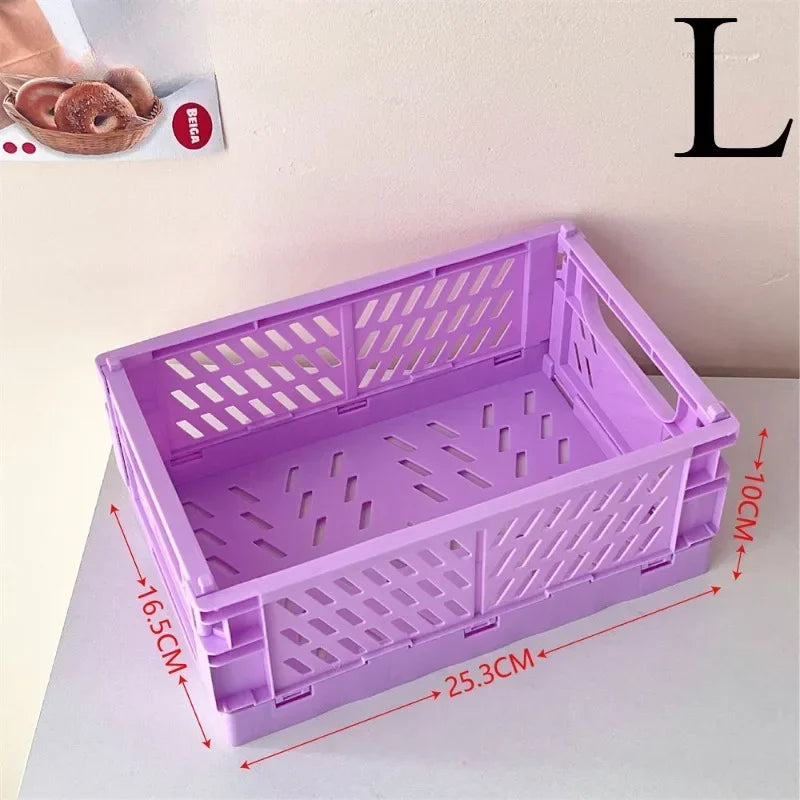 6Color Foldable Storage Baskets Student Desktop Holder Tape Stationery Cosmetic Storage Box Home Office Organizer Container