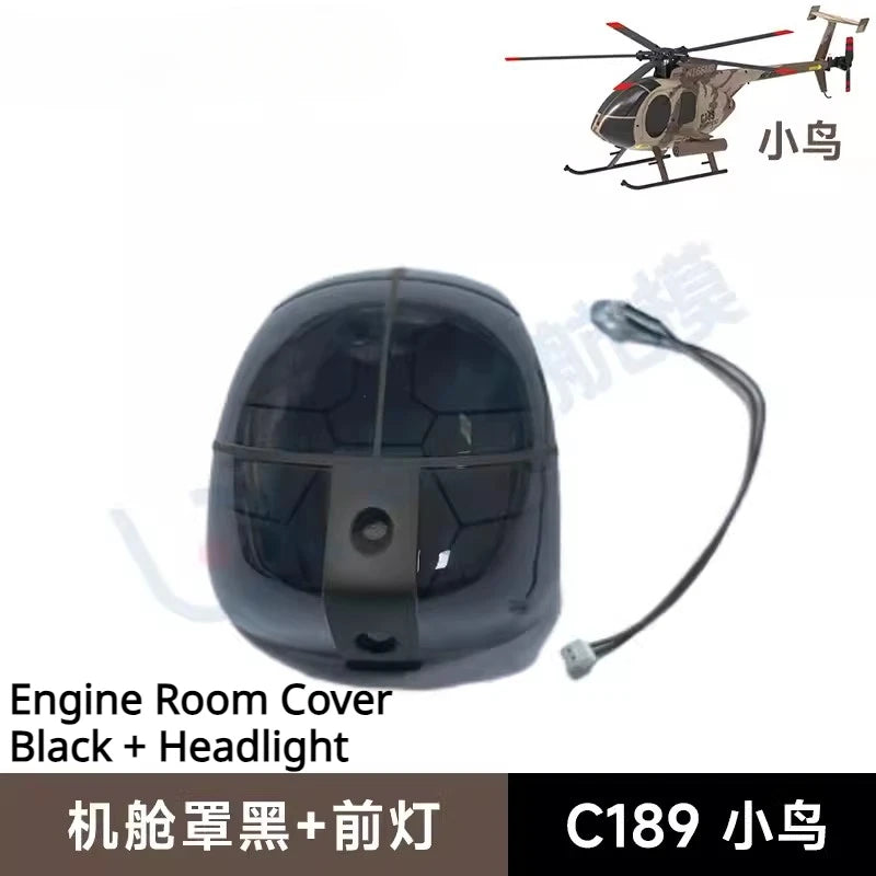 C189 MD500 RC Helicopter Simulation Original Parts Complete Rotor Cap Landing Gear Paddle Engine Room Cover Machine Shell