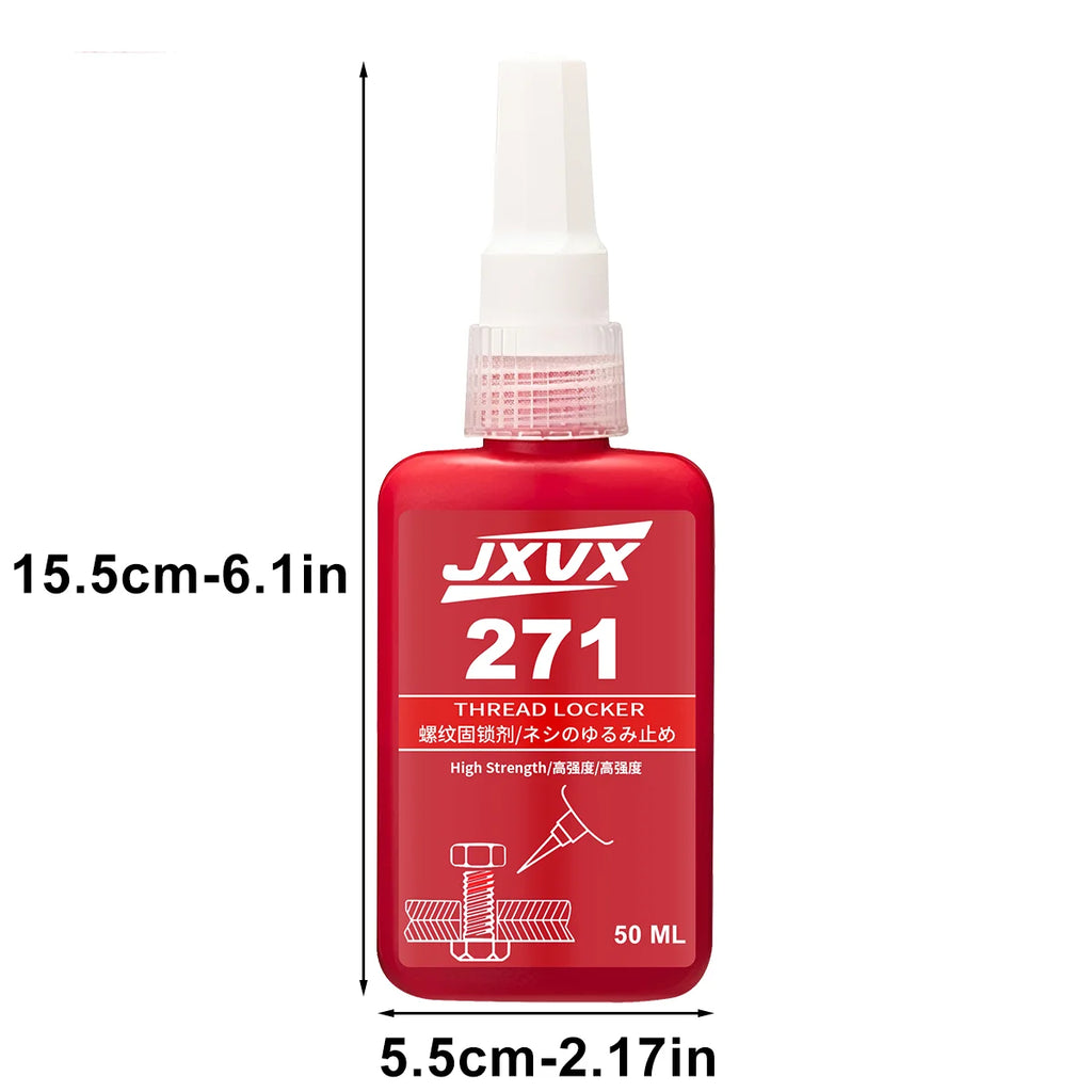 Jxvx 100% High Strength Red Adhesive for Fixing Screws, 50ml Anaerobic Glue, Anti-Loose Screw Glue, Fast Curing Thread Fixing Adhesive for Screw, Widely Used