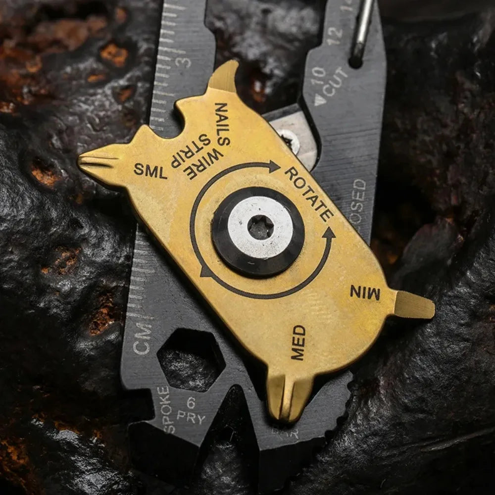 Outdoor 20 in 1 Multifunctional Combination Tool Stainless Steel EDC Tool Card Mountaineering Portable Home Emergency Keychain