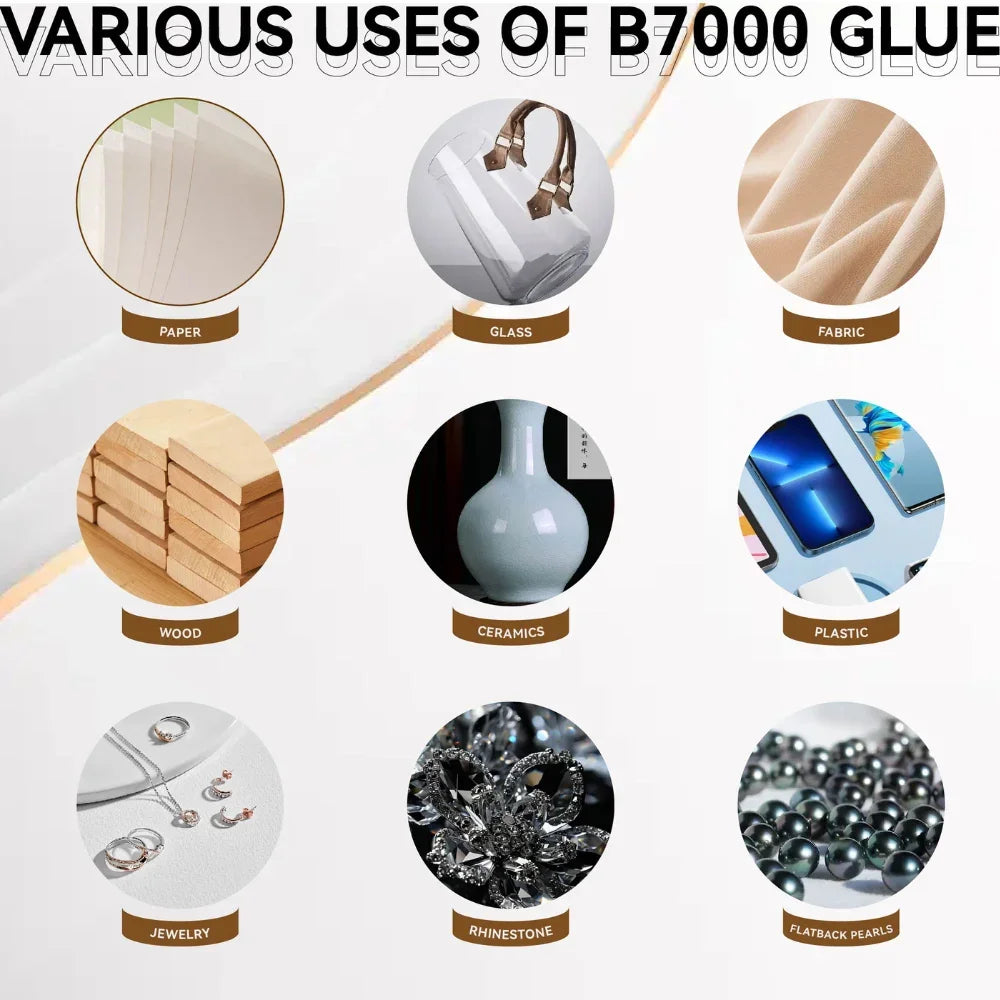 B-7000 T-7000 Clear & Black Glue 15/50/110ml, Fast Drying Waterproof Resin Adhesive for Phone Screen Repair, Jewelry Craft