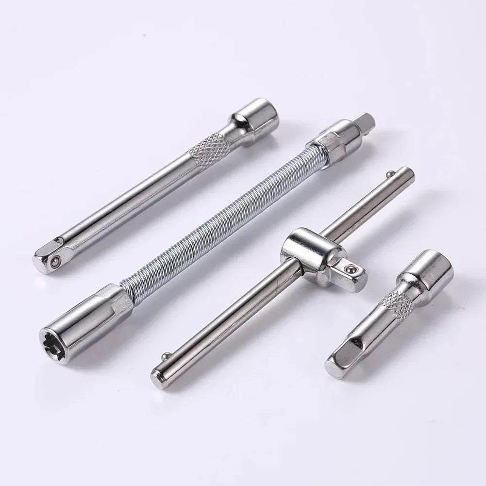 46Pcs Drive Socket Set 1/4 inch Ratchet Wrench Set Sockets Metric Hex Bit Socket Set Mechanic Tool Kit for Auto Repair Hous