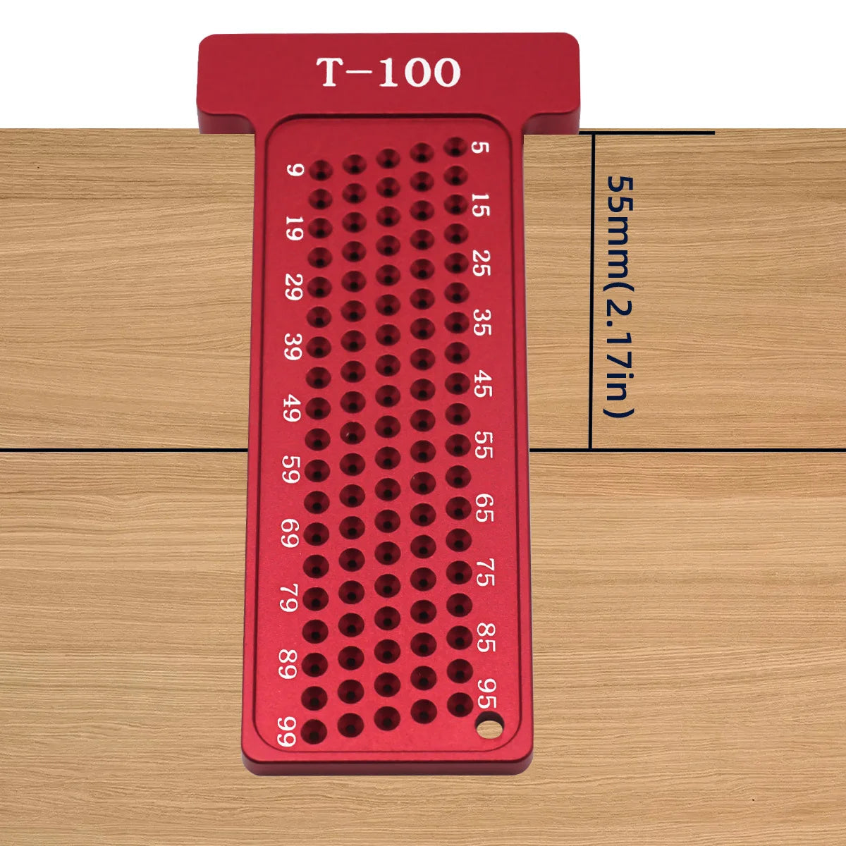 Woodworking Scribe Metric Inch T-Square Scribing Aluminum Alloy Pocket Ruler Hole Marking Gauge T-type Line Drawing DIY Tools