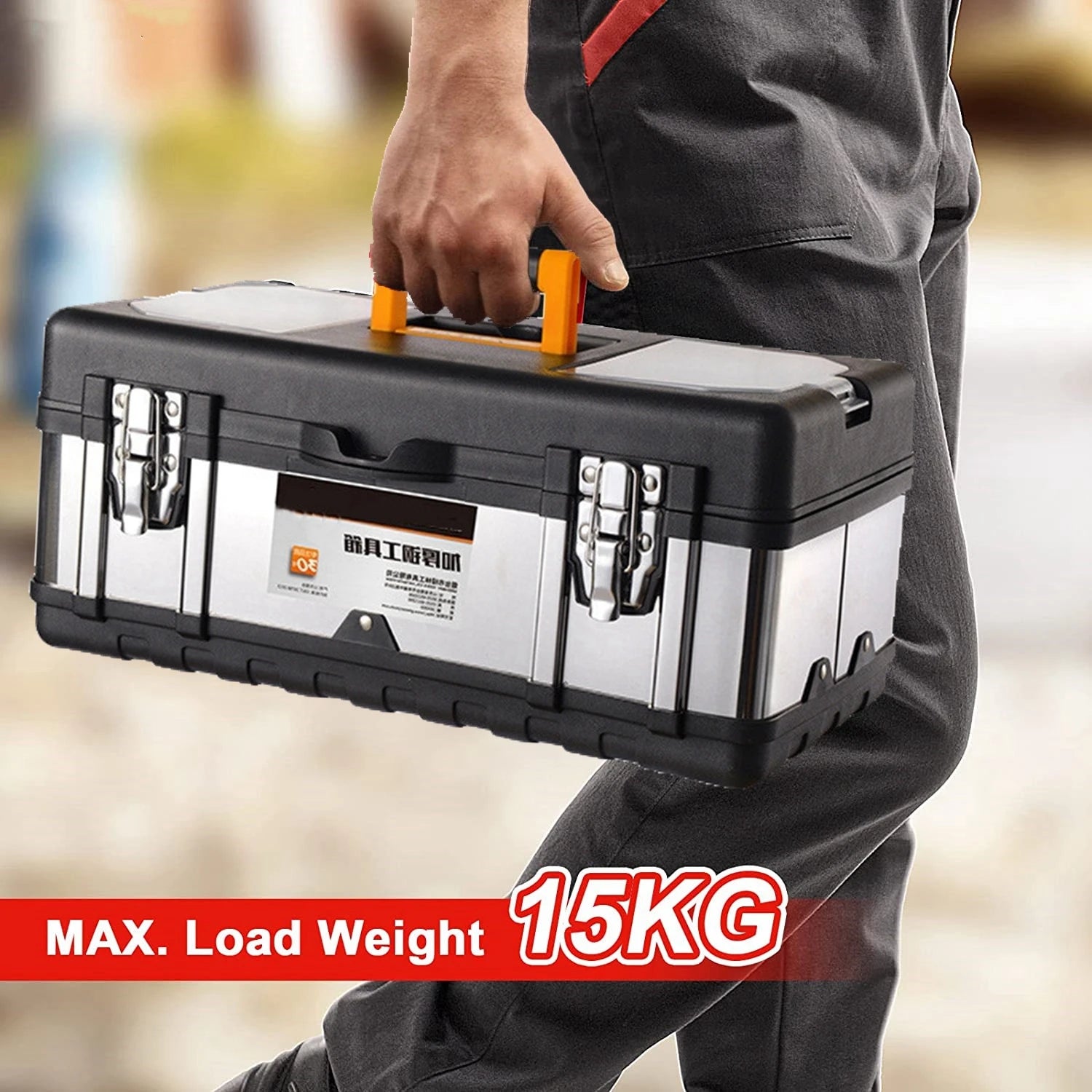 toolbox stainless steel suitcase 14/17/20 inch household portable tool box hardware tool box storage metallic briefcase