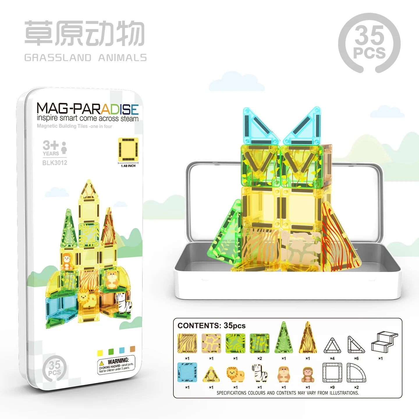 Mini Magnetic Building Blocks for Children, Portable Magnetic Toys with Bright Colors and Fun Designs, Birthday and Holiday Gift