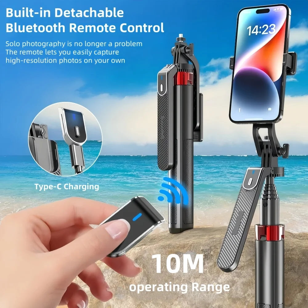 Professional Portable 360° Rotating Camera Tripod Stand with Wireless Remote Control - Adjustable Height for Smartphone/Camera