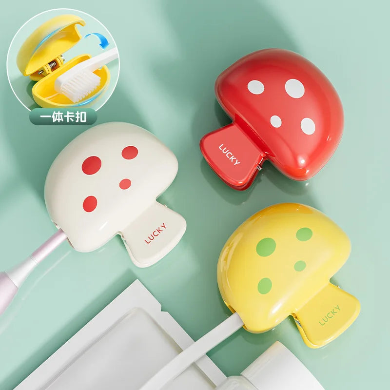 Mushroom toothbrush clip, travel toothbrush cover, dustproof toothbrush head protection clip, household outdoor storage box