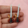 12pcs 16 color printed skeleton guitar acrylic DIY keychain earrings bag handicrafts accessories
