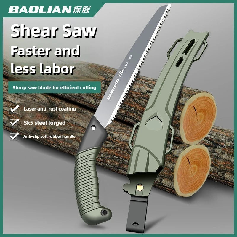 BAOLIAN Hand Saw , Japanese Style Saw, Tree Sawing Tool , Garden Logging Tool , Woodworking Saw , Household Small Handheld Tool