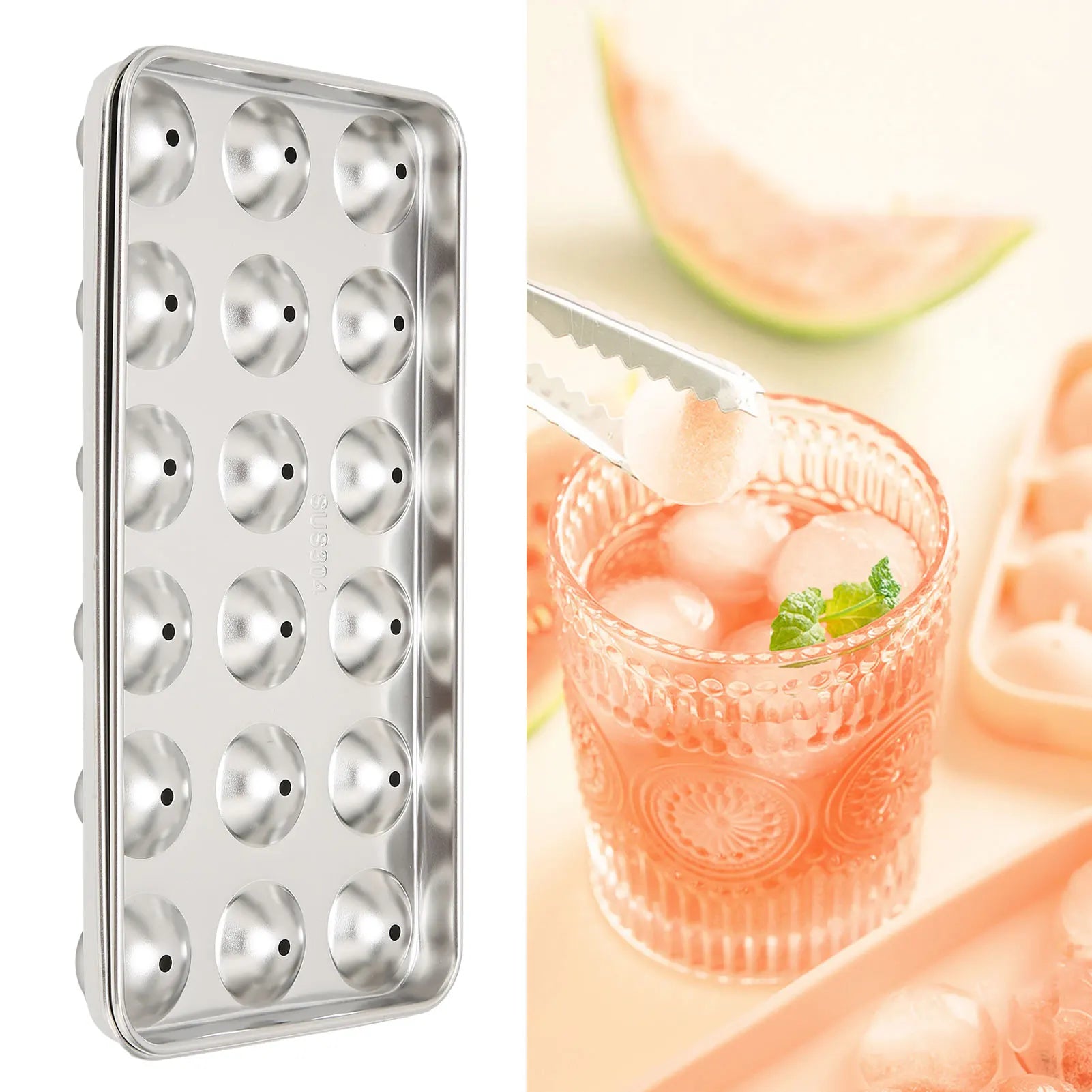 Ice Cube Mold 304 Stainless Steel Ice Tray Mold Ice Cube Cooling  for Wine Beverage Bar Restaurant Supplies