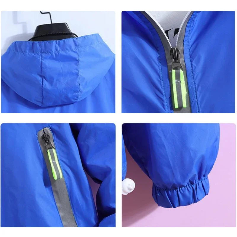 Men Women Teens Quick Dry Anti-UV Thin Ultra-Light Reflective Camping Hiking Fishing Running Jacket Skin Coat Windbreaker S-7XL
