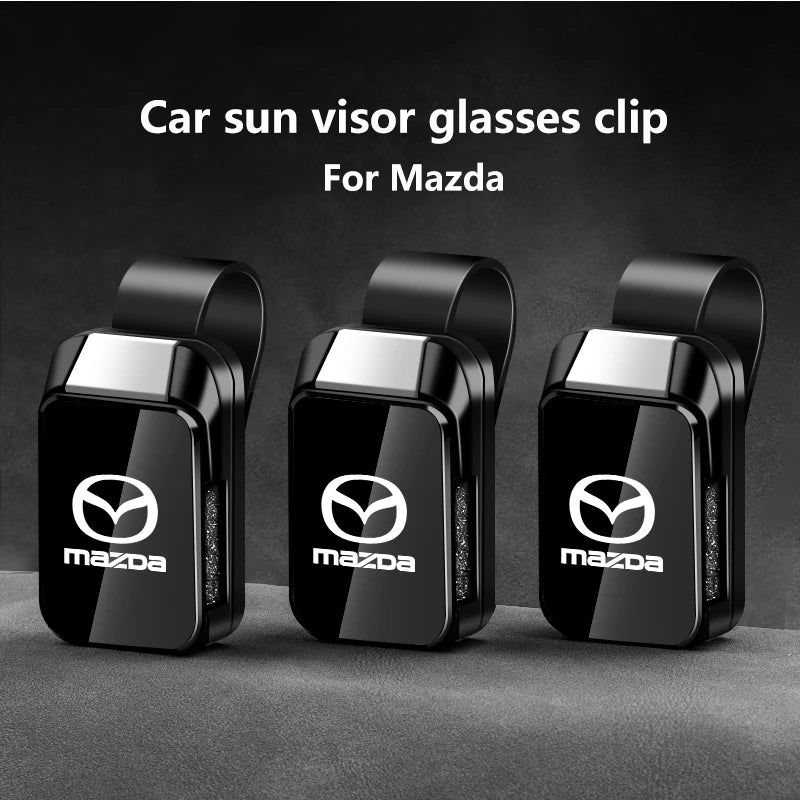 SKYACTIV LOGO For Mazda Axela 3 6 CX-30 CX-5 CX-9 MX-5 CX-8 Car Sun Visor Glasses Case Storage Wear-Resistant Sunglasses Holder