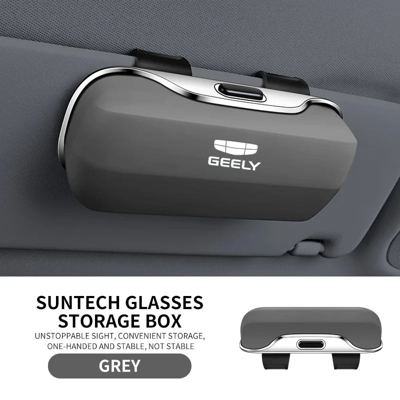 For Geely Coolray Gx3 Pro Monjaro Tugella Emgrand Preface Starray 2025 Accessories Car Visor Sunglasses Glasses Case Holder Clip