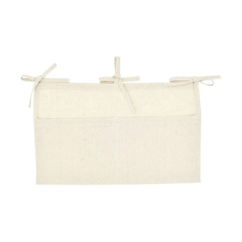 Baby Bedside Hanging Storage Bag Linen 2-Pockets Organizer Bags