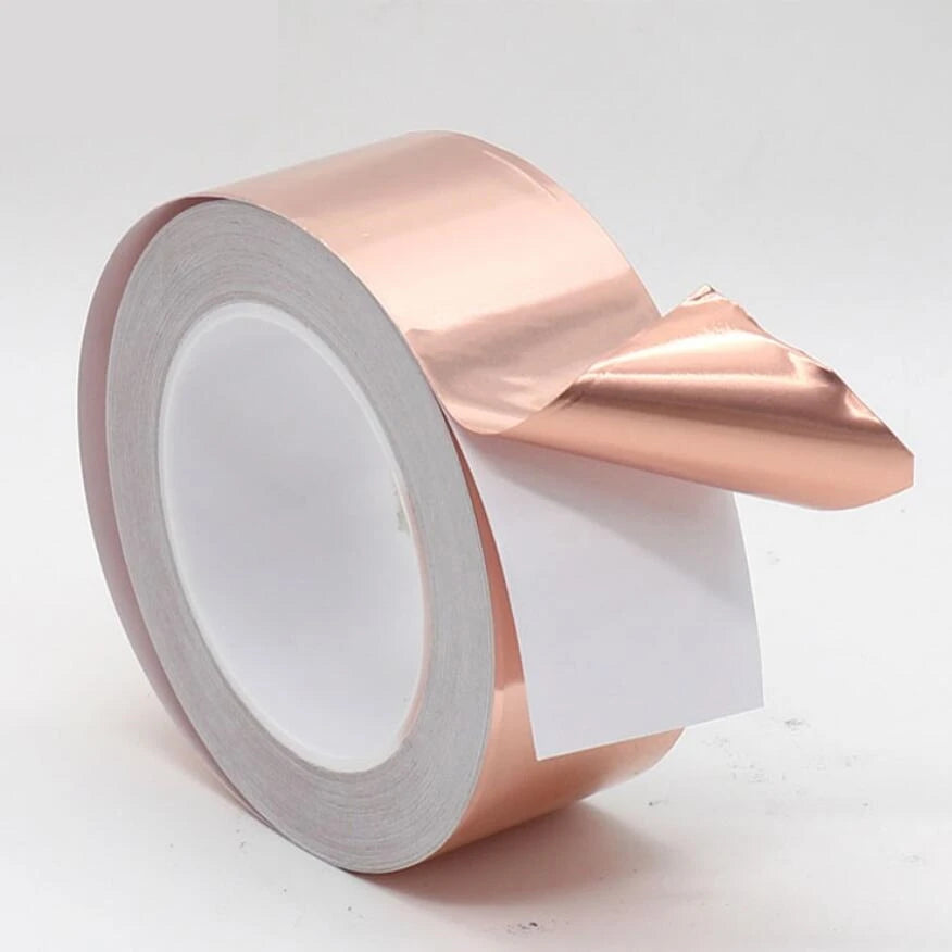 Copper Tape Snail Adhesive EMI Shielding Conductive Adhesive Foil Tape for Stained Glass Paper Circuit Electrical Repair 1PCS