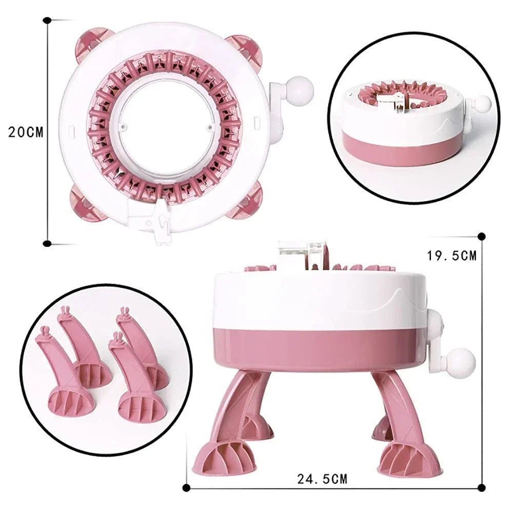 Automatic Knitting Machine, 22 Stitches Smart Knitting Board Rotary Double Crochet Knitting Machine Kit for Adults or Beginners
