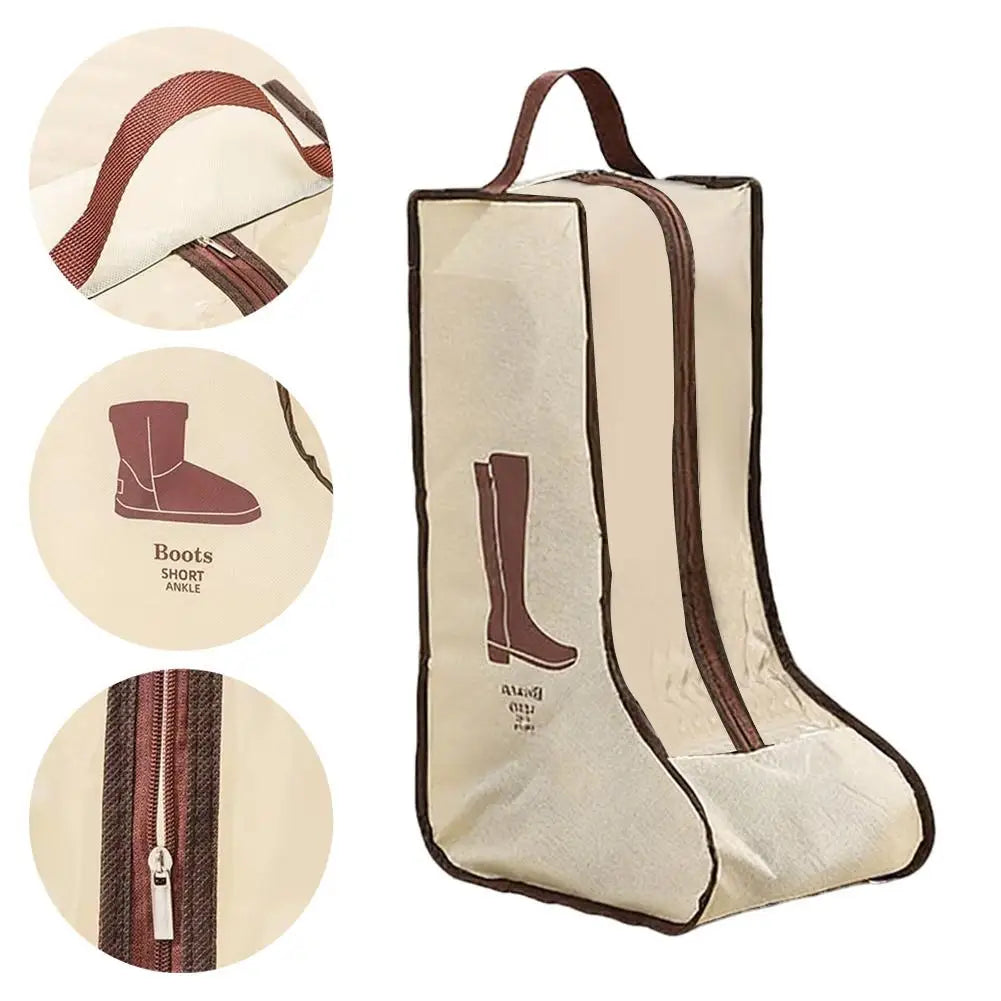 New Waterproof Boots Storage Bag Shoe Storage Bag Home Handheld Non Woven Visual Shoe Cover Dust Boots Short Boots Cover