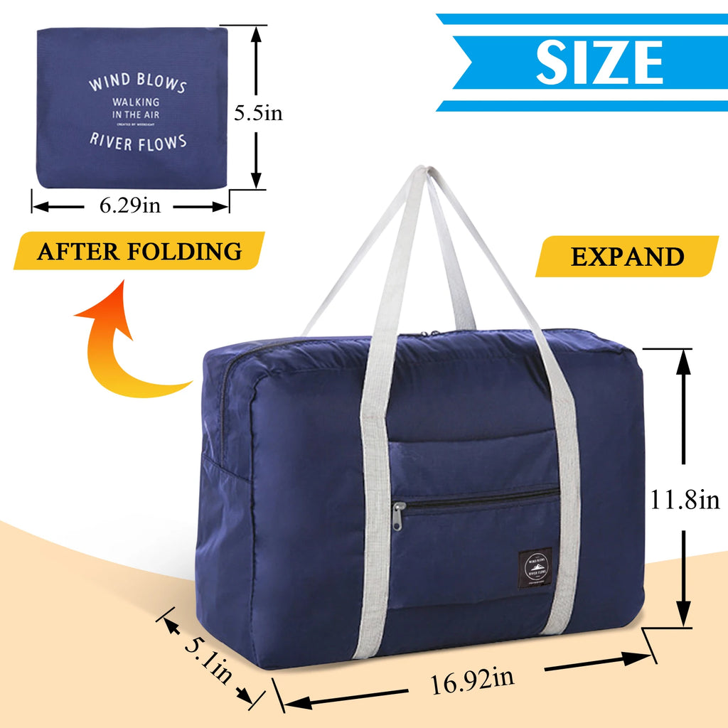 Travel Bag for Women Men Foldable Duffel Bag Carry on Luggage Tote  Sports Gym Bag Nylon Weekender Overnight Bag Hospital Bags