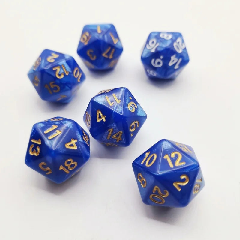 Cube 20 Sides D20 dungeon dices D&D Table board game 20 faces Acrylic Dice Sets Pearl Colorful dungeons and dragons d20 Dices