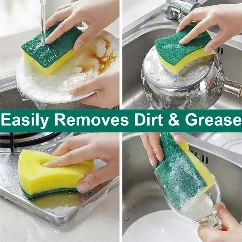 5-50pcs Magic Cleaning Sponges Double-sided Reusable Kitchen Sponge Wipes Pan Pot Dishwashing Scouring Pads Brush Clean Tools