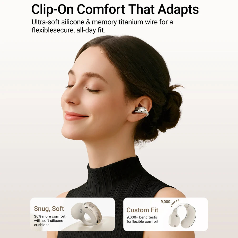 ACEFAST FA006 Open-Ear Clip Wireless Bluetooth 5.4 Earbuds & Dual Mics Call Noise Reduction SBC AAC Music Sports Sound Earphones