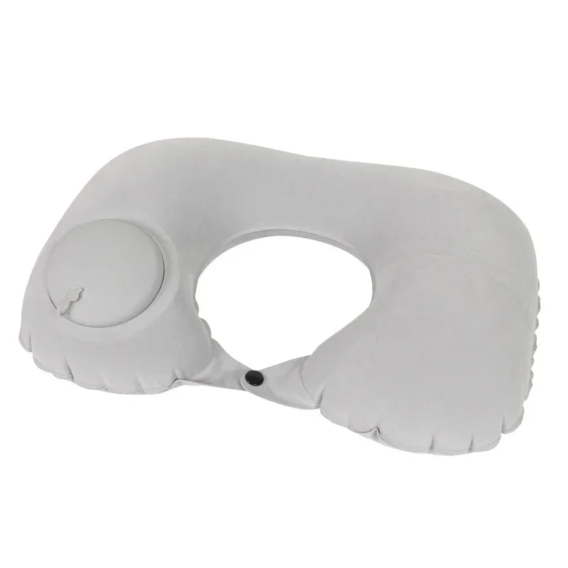Inflatable Neck Air Pillow U Shape Neckrest Head Rest Portable Sleep Resting Folding Press Travel Pillow for Airplane Train Car