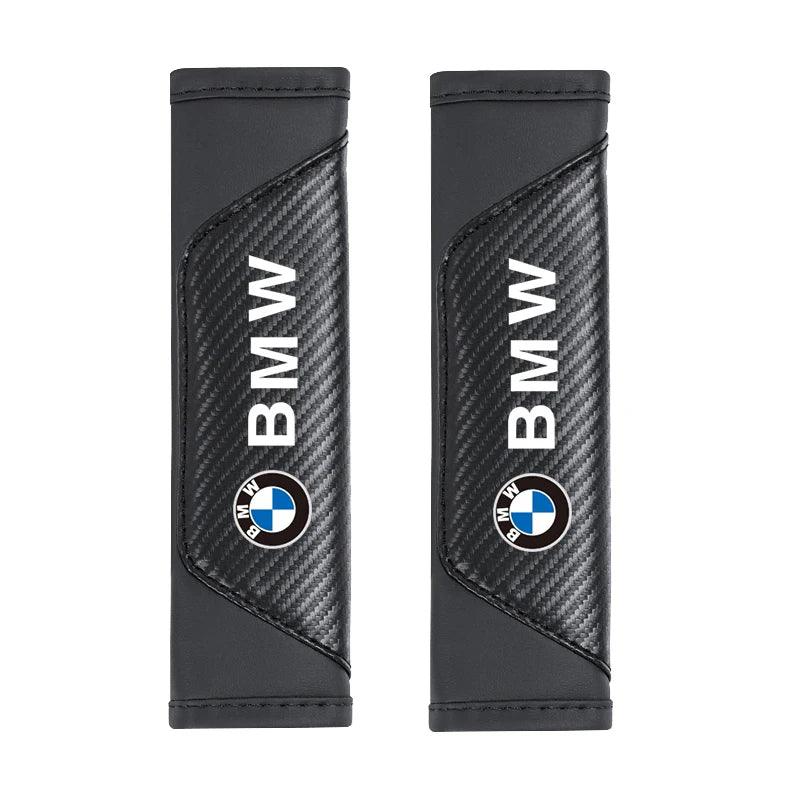 2Pcs Car Leather Seat Belt Shoulder Cushion Protective Cover Auto Tissue Box For BMW X1 X2 X3 X5 X4 X6 X7 iX3 F20 F10 F07 E