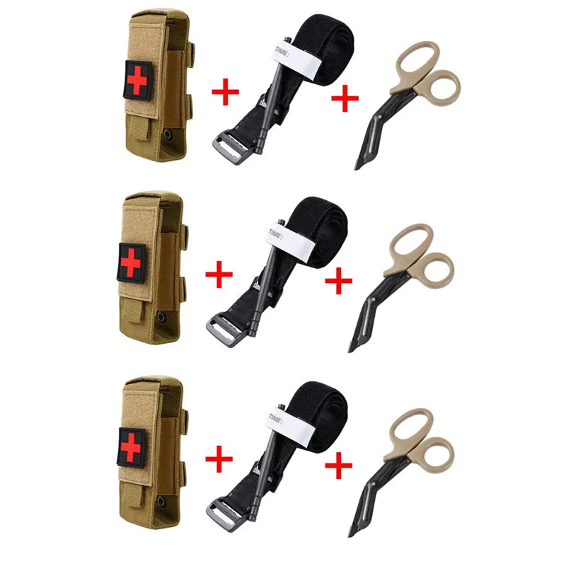Tourniquet Emergency Tactical Emergency Strap Single Handed Medical First Aid Equipment for Hiking Camping Travel Outdoor Sports