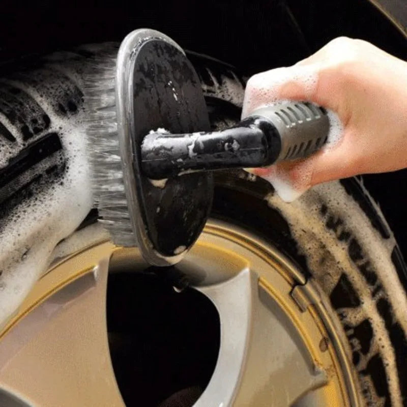 1Pc T Type Multi Functional Car Tyre Cleaning Brush Wheel Hub Washer Tool New Arrival