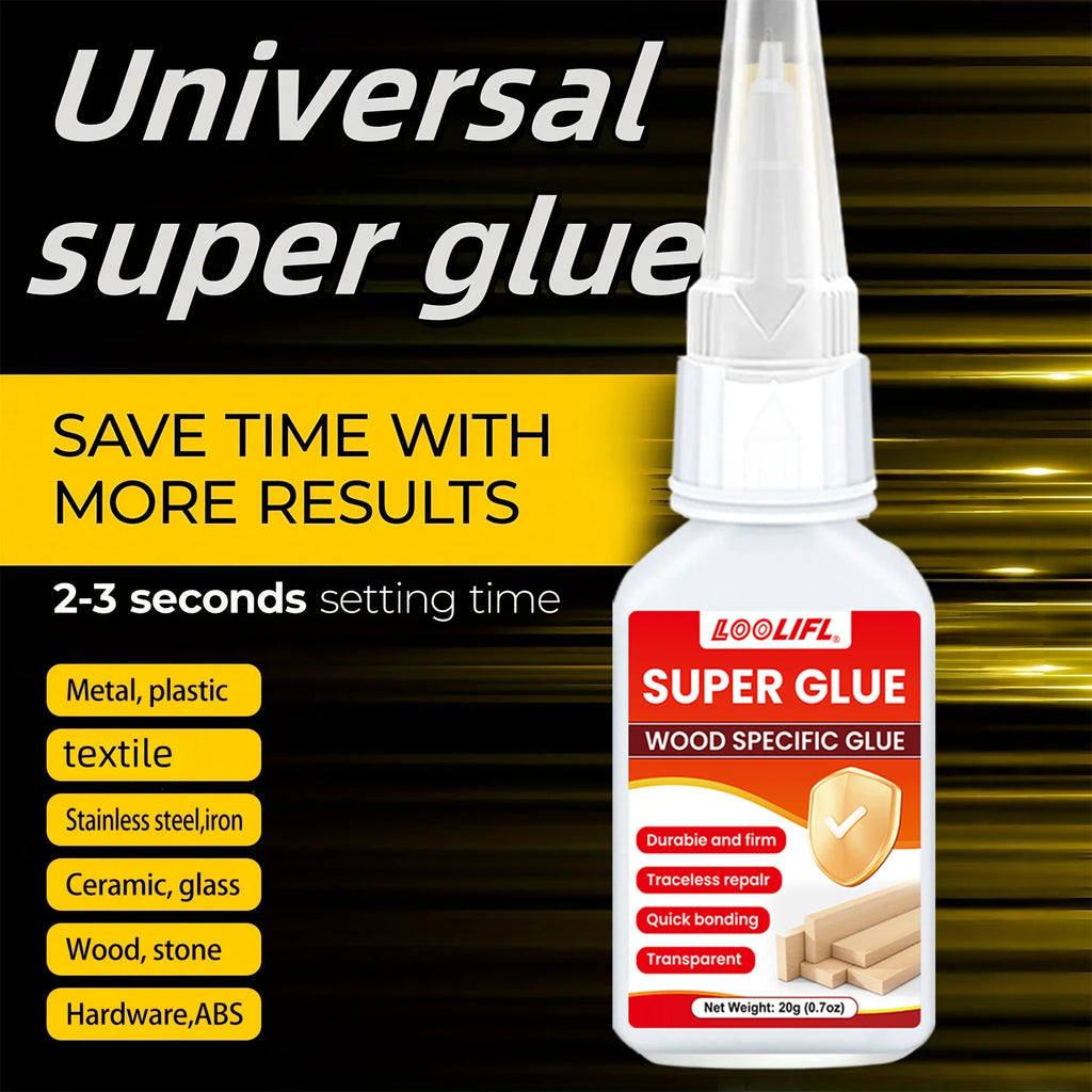 7PCS LOOLIFL 20ml Instant Strong Super Glue Universal Superglue Mighty Instant Glue for Resin Ceramic Metal Glass wood Fast Dry